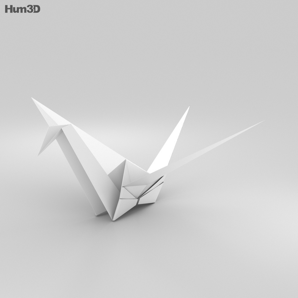 Оригами Журавль 3D модель