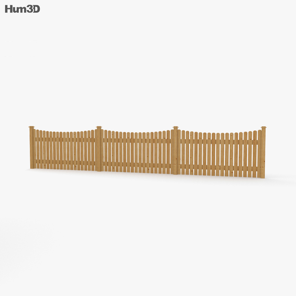 Дерев'яний паркан 3D модель