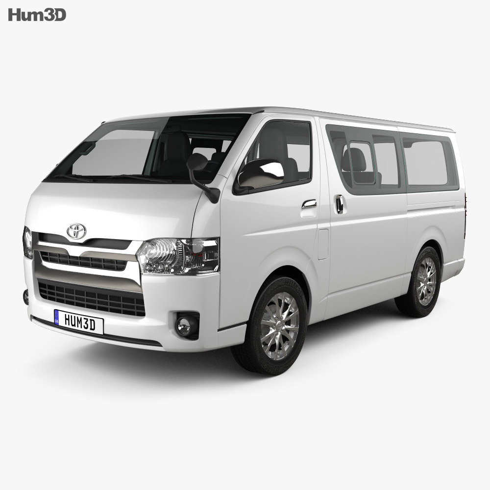 Toyota Hiace LWB Combi HQインテリアと 2014 3Dモデル