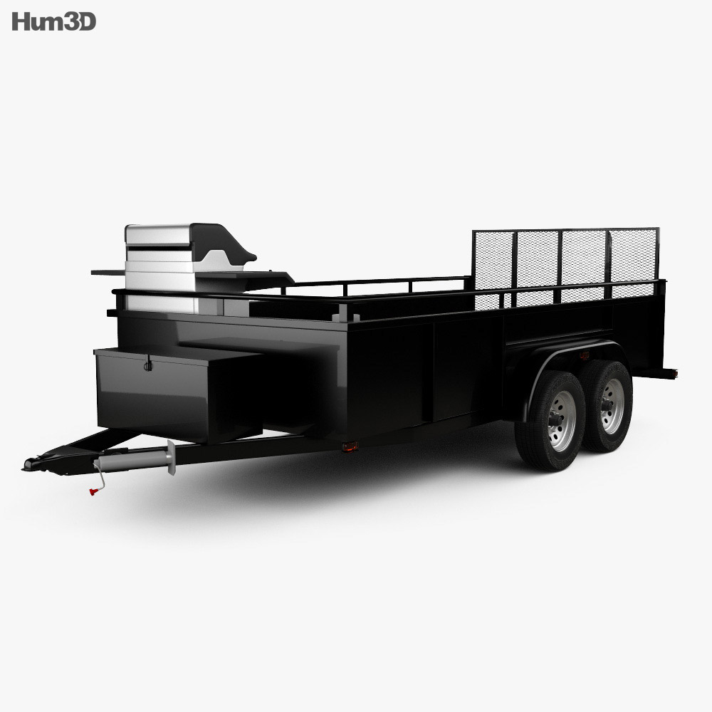 Generic Utility Car Trailer 2-х осный 2016 3D модель