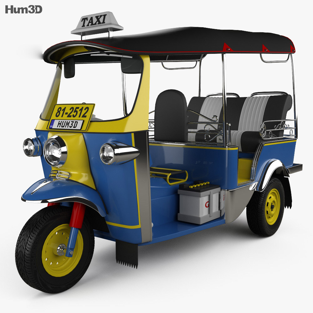 Tuk-Tuk Thailand Auto rickshaw 1980 Modello 3D