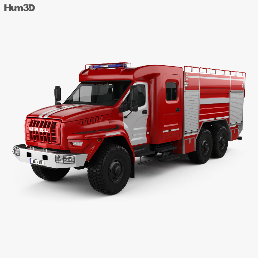 Ural Next Fire Truck AC-60-70 2018 3d model