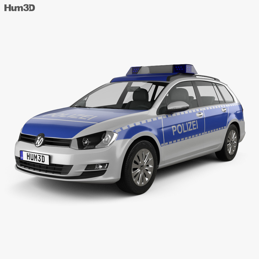 Volkswagen Golf variant Police Germany 2019 3d model