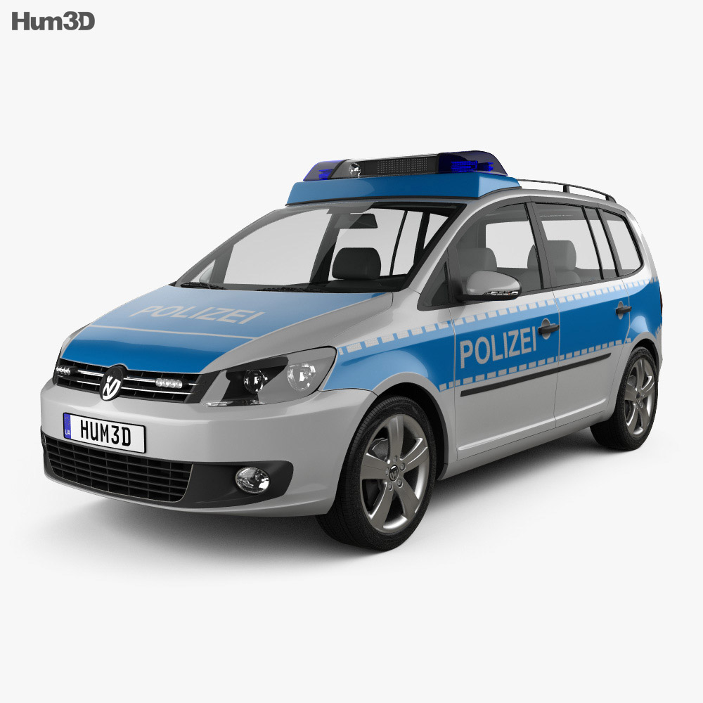 Volkswagen Touran ドイツ警察 2015 3Dモデル