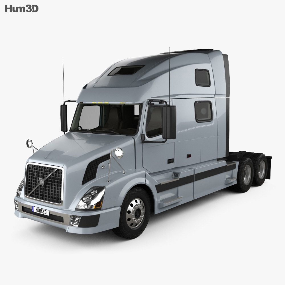 Volvo VNL Tractor Truck with HQ interior 2014 3d model
