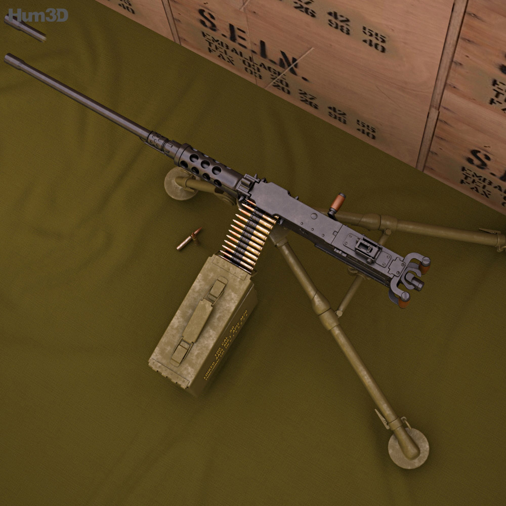 白朗寧M2重機槍 3D模型