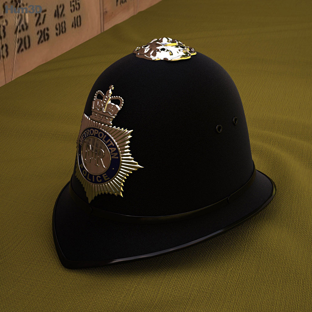 Casco de custodio de la policía de Londres Modelo 3D