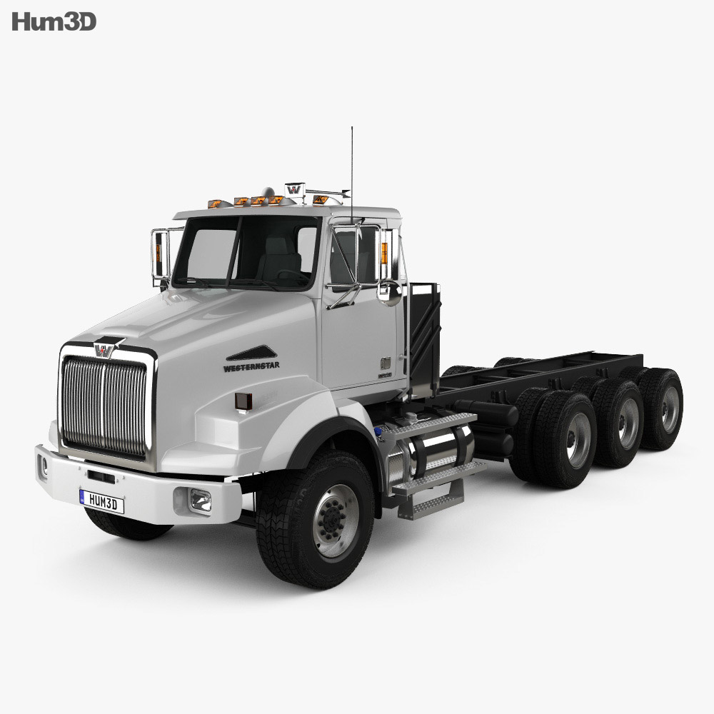 Western Star 4800 SB Day Cab Camião Chassis 2016 Modelo 3d